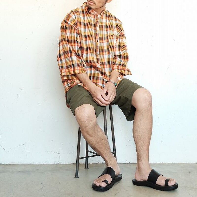 eelproductsイールプロダクツ　チャコールヘンリーネックシャツ EEL (イール) 真夏のチャコールヘンリー