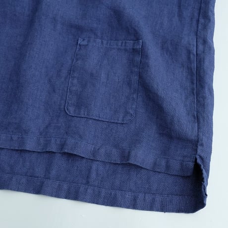 SUNSHINE＋CLOUD(サンシャインプラスクラウド)　　  Linen V Neck T-Shirt　　　Navy