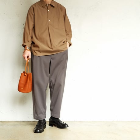 STILL BY HAND(スティルバイハンド)　  Cupro mixed pullover shirt　　　　SH10261　　　　Khaki Brown