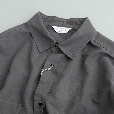STILL BY HAND(スティルバイハンド)  Garment-dye over shirt　‐Hemp Mix‐　　SH09262　　　Blue Gray