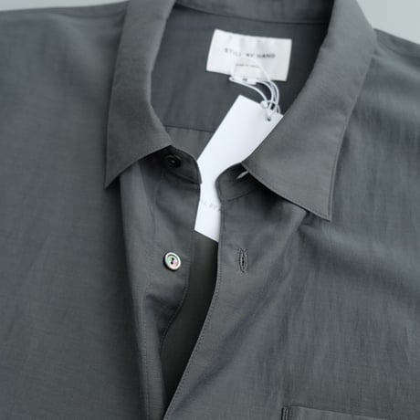 STILL BY HAND(スティルバイハンド)　  Cupro mixed pullover shirt　　　　SH10261　　　　Blue Gray