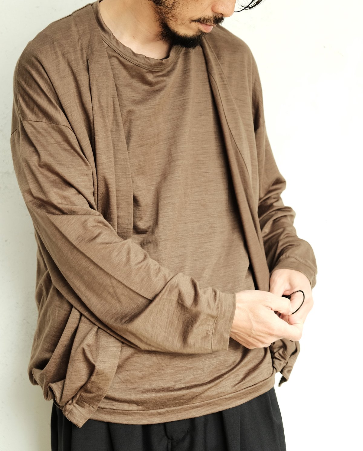 新品 STILL BY HAND Ramie Pique Cardigan