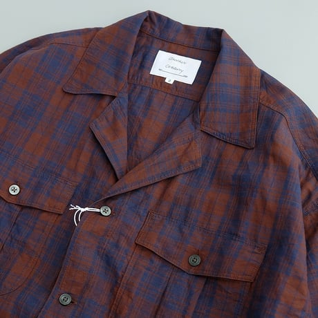 another 20th century(アナザートゥエンティースセンチュリー)　　  Guthrie Workers SS - C/L　　navy x brown check