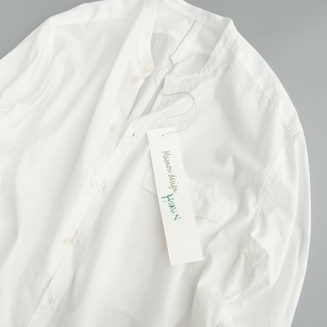 Masnou design(マスノウデザイン)　　  ２０２　Band Collar Shirt　【White】