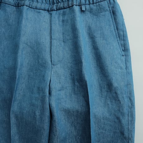 EGRETIQUE(イグレティーク)　　　Linen Chambray  Wide Trousers　　Blue