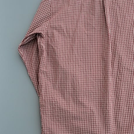 Masnou design(マスノウデザイン)　　  ２０２　Band Collar Shirt　【Red Check】