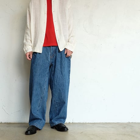 kontor(コントール)　　  Washed barrel tucks denim pants