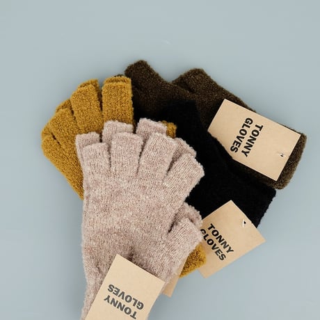 TONNY GLOVES(トニーグローブス)　　　　Alpaca Fingerless Globe　　　Black