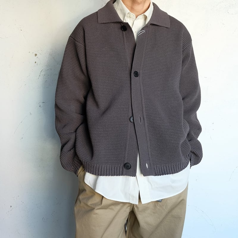 【STILL BY HAND】ポリエステル・和紙素材 ニットブルゾン STILL BY HAND スティルバイハンド 「ポリエステル・和紙素材 ニット