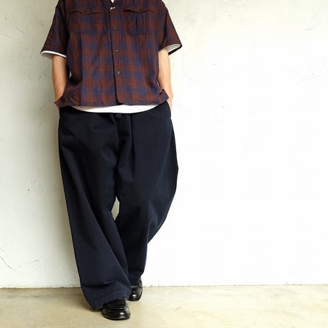 another 20th century(アナザートゥエンティースセンチュリー)　　  Guthrie Workers SS - C/L　　navy x brown check