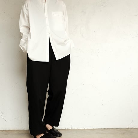 Masnou design(マスノウデザイン)　　  ２０２　Band Collar Shirt　【White】