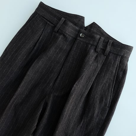 tilt The authentics(チルトザオーセンティックス)　　　　 Washed W/L Stripe Work Trousers　　　BlackStripe