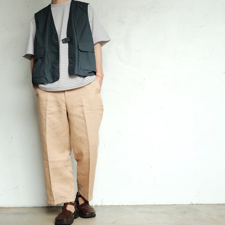 EGRETIQUE(イグレティーク)　　　Linen Chambray  Wide Trousers　　Beige