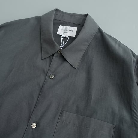 STILL BY HAND(スティルバイハンド)　  Cupro mixed pullover shirt　　　　SH10261　　　　Blue Gray