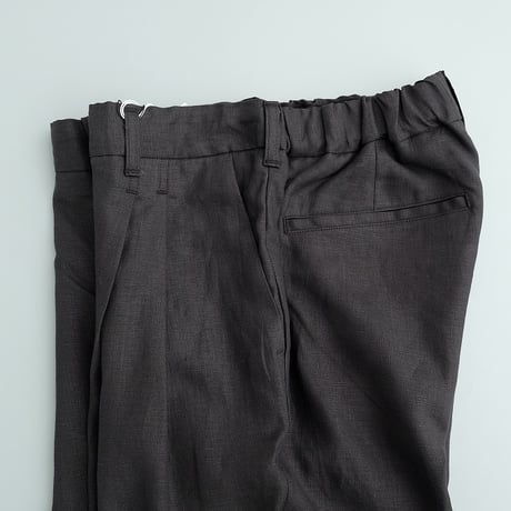 STILL BY HAND(スティルバイハンド)　　　  Linen 2Tuck Trousers　PT02262　　　Charcoal