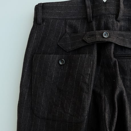 tilt The authentics(チルトザオーセンティックス)　　　　 Washed W/L Stripe Work Trousers　　　BlackStripe