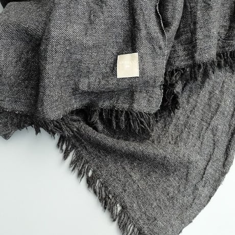 LOCALLY(ローカリー)　　　　Wool/Linen Blanket Stole　　　　Black×DarkBlue