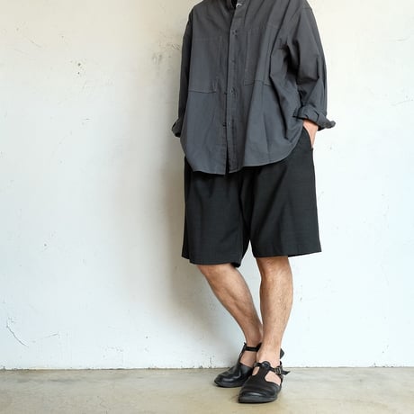 STILL BY HAND(スティルバイハンド)  Garment-dye over shirt　‐Hemp Mix‐　　SH09262　　　Blue Gray