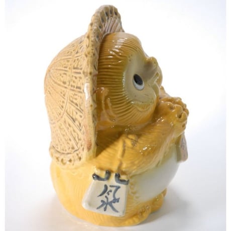 風水タヌキ(大)　金運　(黄)　信楽焼　信楽焼・たぬき・オブジェ　置物・風水）