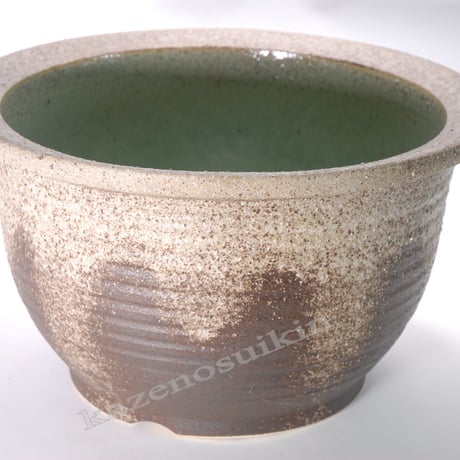灰釉千段水鉢 15号（信楽焼・信楽焼き 陶器・水鉢） WR15-515