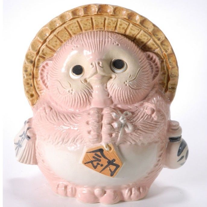 風水狸　黄　(小)　金運　（信楽焼き・陶器 ・置物・風水・たぬき・タヌキ・インテ 楽天市場】風水狸 （黄） 小 金運（たぬき・信楽焼き