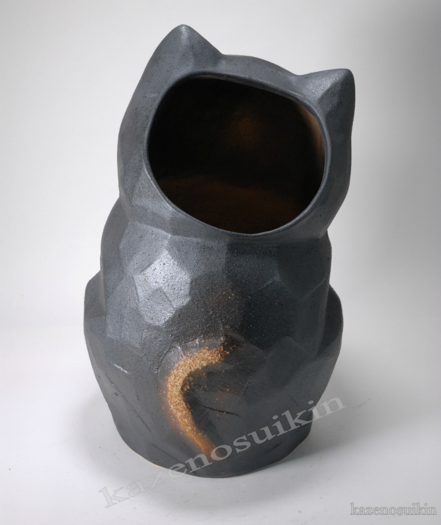 猫傘立 17号 （信楽焼き・陶器・傘立て・梅雨・雨・玄関・収納・B048