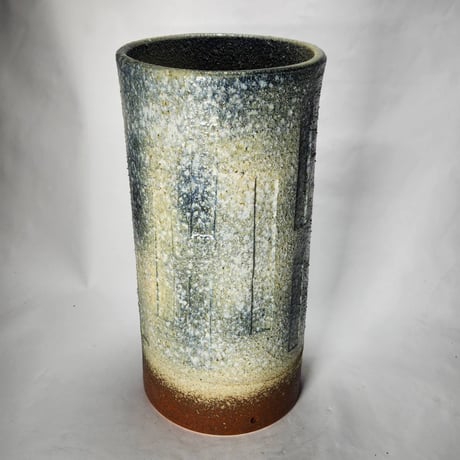窯変面取傘立　（信楽焼き・陶器・傘立て・梅雨・雨・玄関・収納・B038-07）