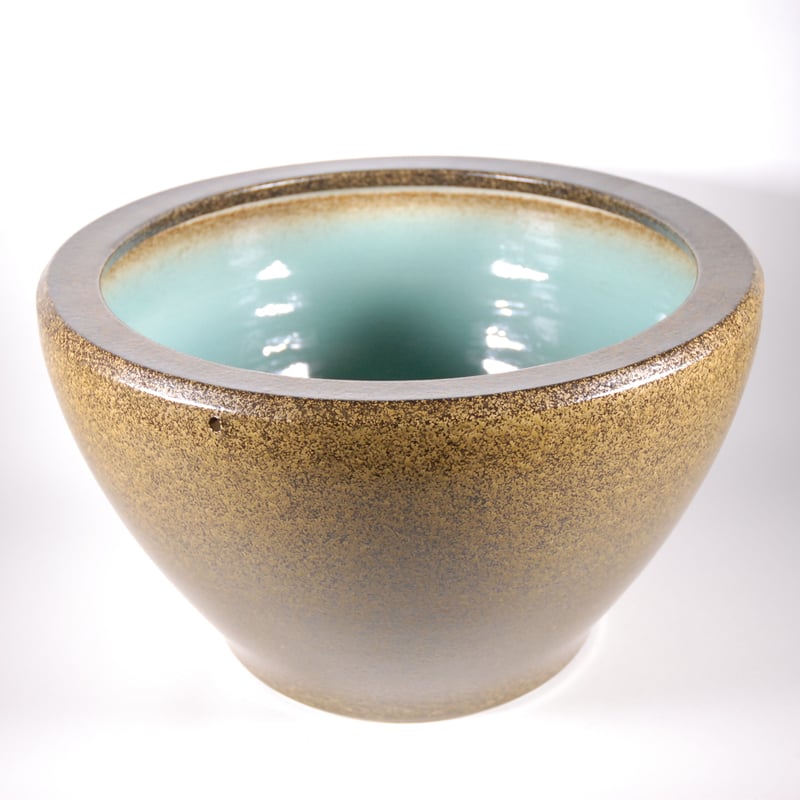 丸型の陶器の水槽 金魚・メダカ・インテリアに 和&アジアンテイスト