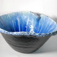 青白流しひねり水鉢 17号　（信楽焼・陶器・水鉢・めだか鉢・メダカ鉢・睡蓮鉢・スイレン鉢・すいれん鉢・金魚鉢・水草飼育・蓮鉢）　059-01