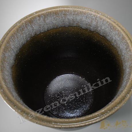 白古窯変天水鉢 20号　（信楽焼・陶器・水鉢・めだか鉢・メダカ鉢・睡蓮鉢・スイレン鉢・すいれん鉢・金魚鉢・水草飼育・蓮鉢）　065-03