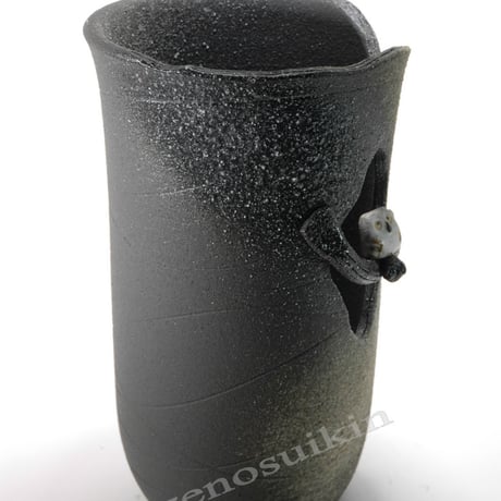 木のりふくろうソリ傘立　（信楽焼き・陶器・傘立て・梅雨・雨・玄関・収納・B046-05）