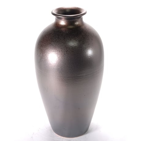 フラワーベース金彩つぼ型　 （信楽焼・花瓶・花入れ・花器・壺・壷・水盤・フラワーポット・フラワーベース・YZ-005）