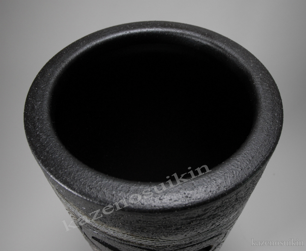 黒ぼかしふくろう傘立 （信楽焼き・陶器・傘立て・梅雨・雨・玄関