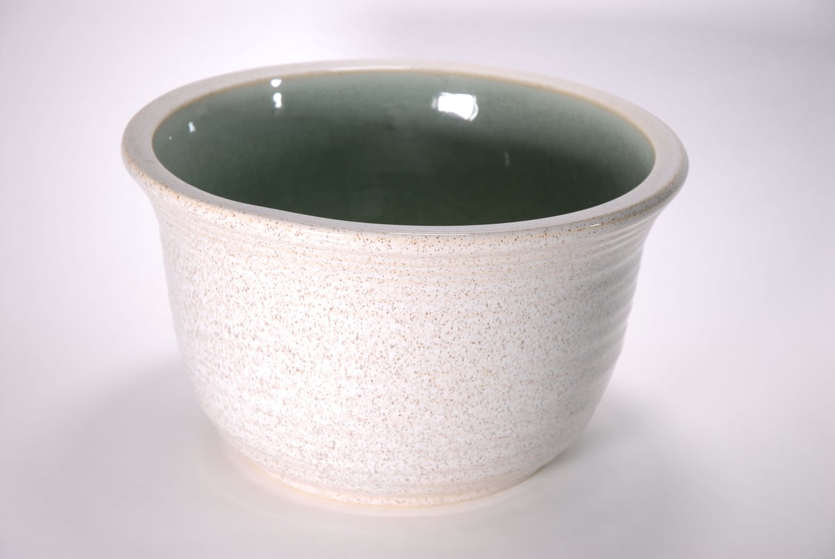 白カスミひねり水鉢 11号／睡蓮鉢（信楽焼・陶器・水鉢・金魚鉢） WH11