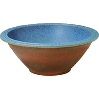 焼締トルコブルー水鉢 18号　（信楽焼・陶器・水鉢・めだか鉢・メダカ鉢・睡蓮鉢・スイレン鉢・すいれん鉢・金魚鉢・水草飼育・蓮鉢）　058-05