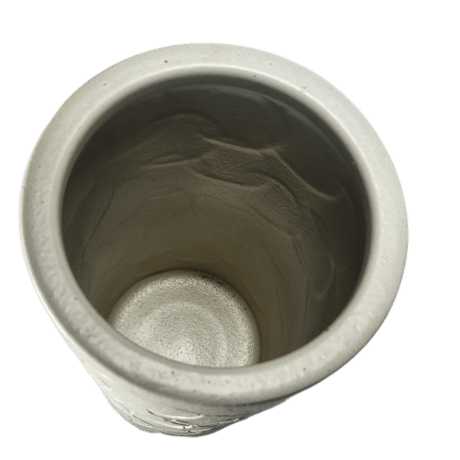 白釉彫模様傘立（信楽焼き・陶器・傘立て・梅雨・雨・玄関・収納・B035-03）