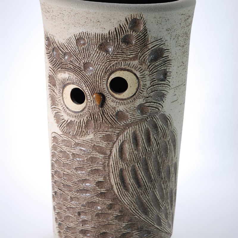 ふくろう透し彫傘立 （信楽焼き・陶器・傘立て・梅雨・雨・玄関・収納