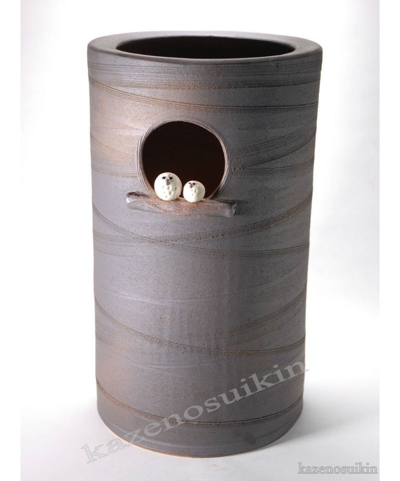 信楽焼 傘立 (火色ふくろう傘立