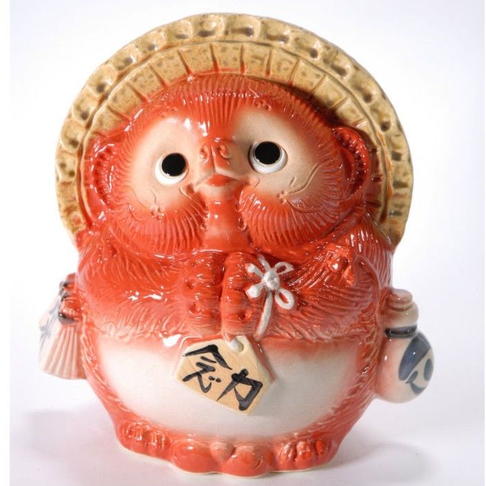 風水狸　黄　(大)　金運　（信楽焼き・陶器 ・置物・風水・たぬき・タヌキ・インテ 風水狸 黄 (大) 金運 （信楽焼き・陶器 ・置物・風水・たぬき