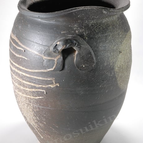 窯肌壺型傘立　（信楽焼き・陶器・傘立て・梅雨・雨・玄関・収納・B043-06）