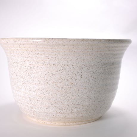 白カスミひねり水鉢 11号／睡蓮鉢（信楽焼・陶器・水鉢・金魚鉢） WH11-519