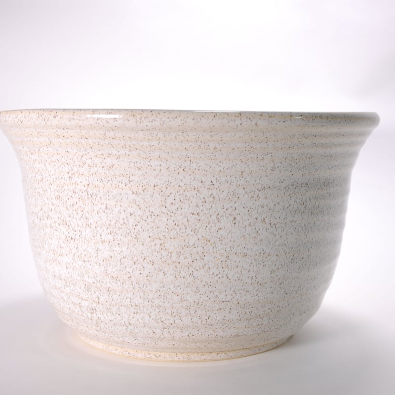 白カスミひねり水鉢 11号／睡蓮鉢（信楽焼・陶器・水鉢・金魚鉢） WH11