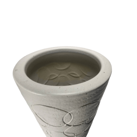 白釉彫模様傘立（信楽焼き・陶器・傘立て・梅雨・雨・玄関・収納・B035-03）