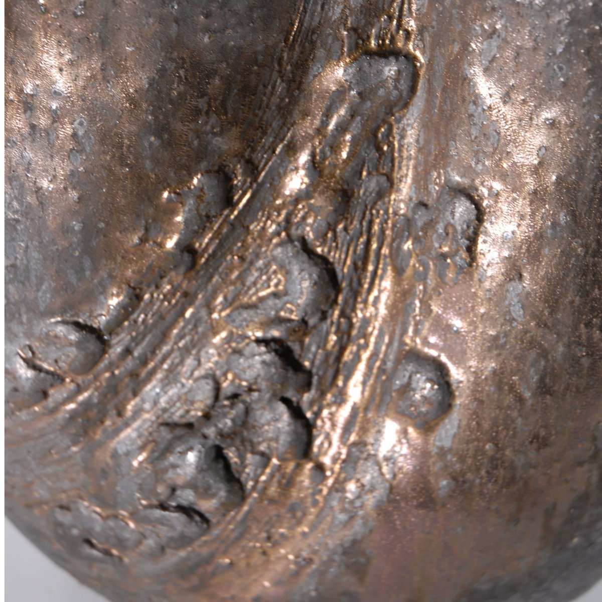 金彩口広手ひねり花器 （信楽焼・花瓶・花入れ・花器・壺・壷・水盤