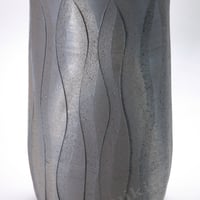黒いぶしゆらぎ傘立　（信楽焼き・陶器・傘立て・梅雨・雨・玄関・収納・B039-07）