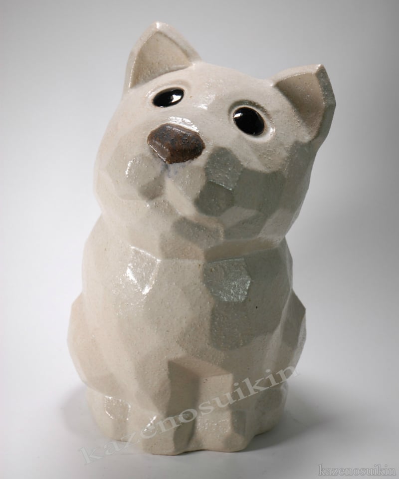 白犬傘立 （信楽焼き・陶器・傘立て・梅雨・雨・玄関・収納