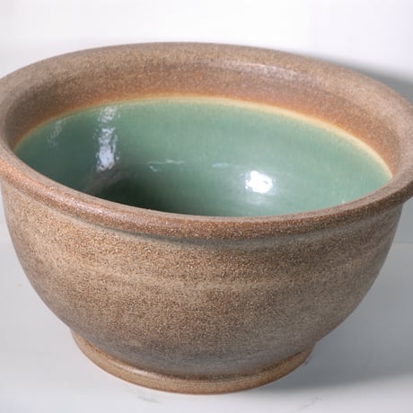 窯肌ケズリ鈴型水鉢 20号　（信楽焼き・陶器・水鉢・めだか鉢・メダカ鉢・睡蓮鉢・スイレン鉢・すいれん鉢・金魚鉢・水草飼育・蓮鉢・B059-04）