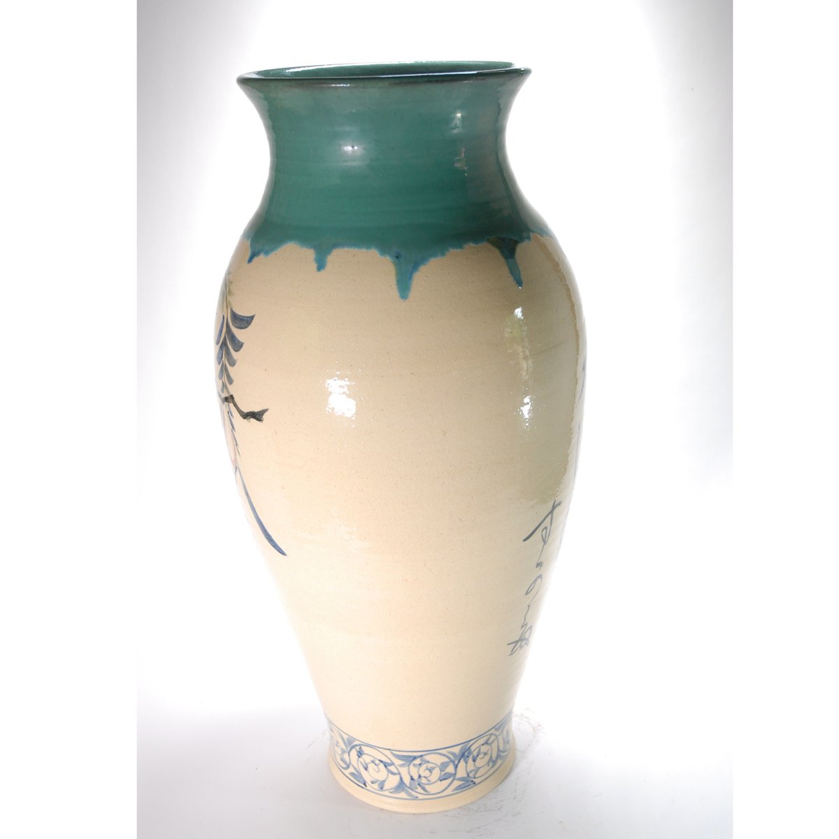 信楽焼 花瓶 山水盛絵壷 直径30cm