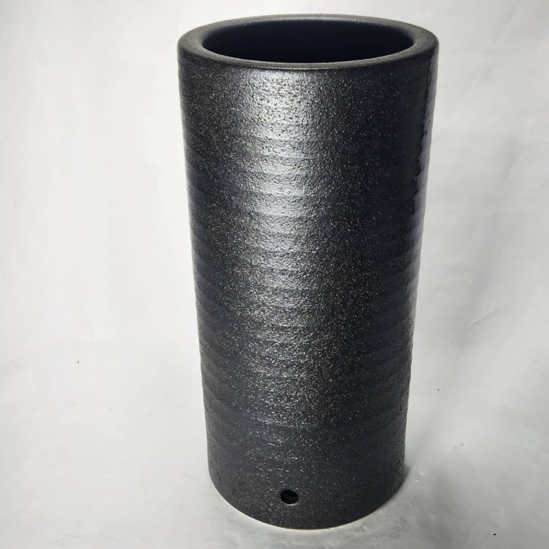 トルコ青あじさい彫傘立（信楽焼き・陶器・傘立て・梅雨・雨