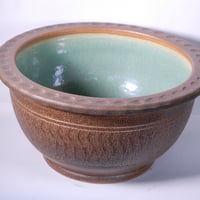 窯肌トチリワン型水鉢 18号　（信楽焼き・陶器・水鉢・めだか鉢・メダカ鉢・睡蓮鉢・スイレン鉢・すいれん鉢・金魚鉢・水草飼育・蓮鉢・B059-08）